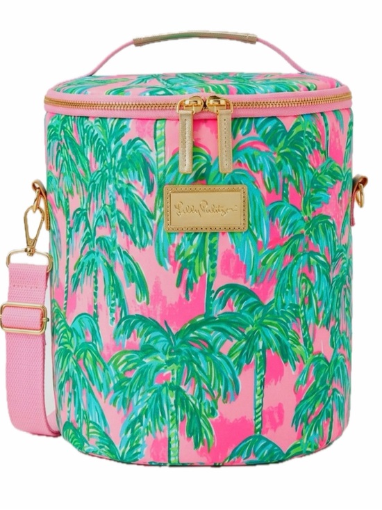 Lilly Pulitzer Handbags - NWT Lilly Pulitzer Beach Cooler Bag in Suite Views Palm Print pink & green